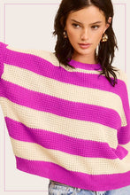 Load image into Gallery viewer, Striped Round Neck Loose Fit Sweater