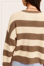 Load image into Gallery viewer, Striped Round Neck Loose Fit Sweater