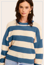 Load image into Gallery viewer, Striped Round Neck Loose Fit Sweater