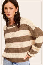 Load image into Gallery viewer, Striped Round Neck Loose Fit Sweater