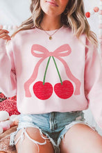 Load image into Gallery viewer, CHERRY BOW RIBBON OVERSIZED SWEATSHIRT