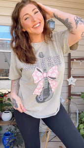 Rock & Roll Bow Oversized Graphic Tee